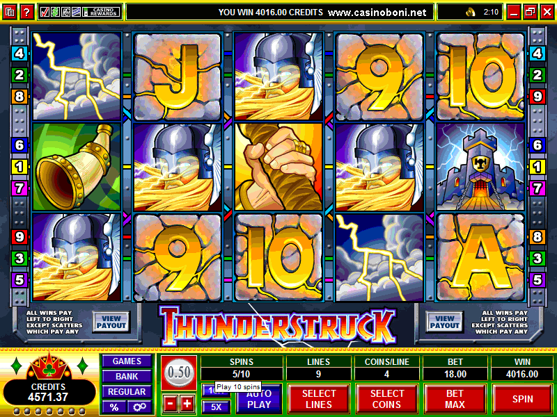 4 x Thor Gewinnsymbol am Thunderstruck im Online Casino 