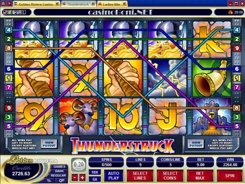 und nocheinmal vier Thor Gewinnsymbole am Thunderstruck im Casino Golden Tiger 