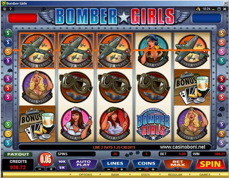 Bomber Girls Online Casino Slot im Double Up Bonus Spiel