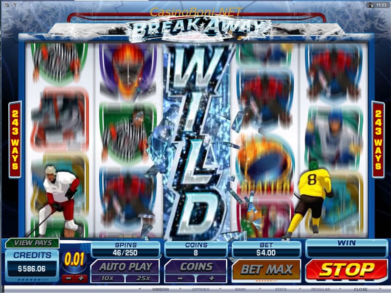  Durch Zufall ausgelöster Smashing Wild Bonus sorgt für einen garantierten Casinogewinn beim Break Away Internet Kasino Slotautomat 