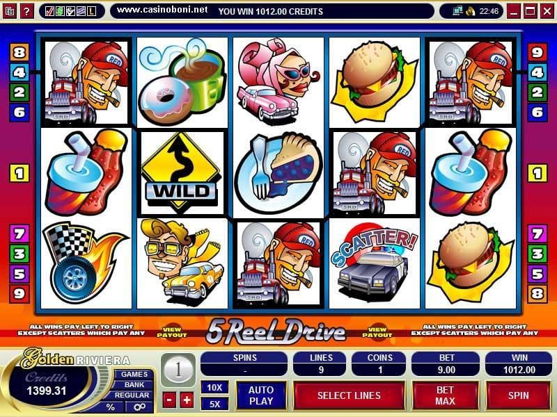 Online Casino Videoslot Review zum 5 Reel Drive Slot