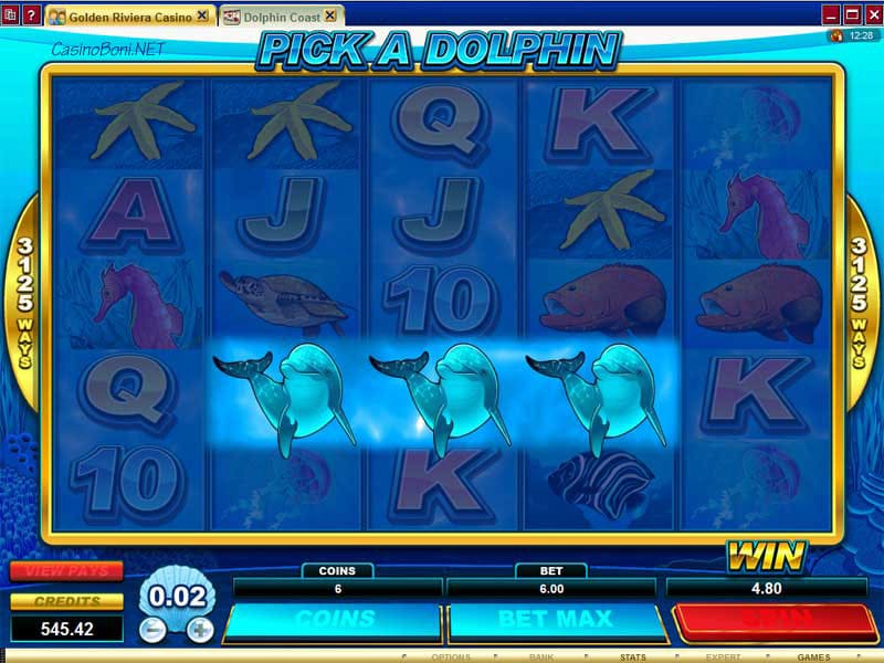  wähle im Delphin Coast Bonusgame einen Delphin aus und erhalte einen bis zu 4fachen Multiplikator für die aktuellen Gewinnlinien  