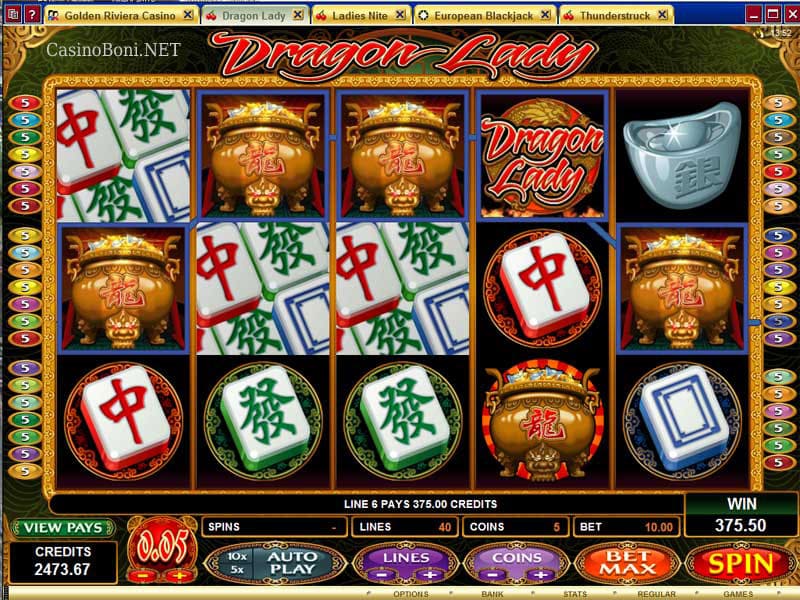  37 facher Casino Gewinn durch diese volle Gewinnkombination im Dragon Lady Videoslot 