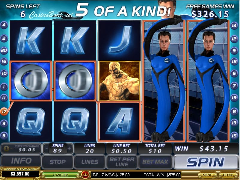 im Casino Videoslot Fantastic Four durch Multiwild hohe Geldpreise erhalten 