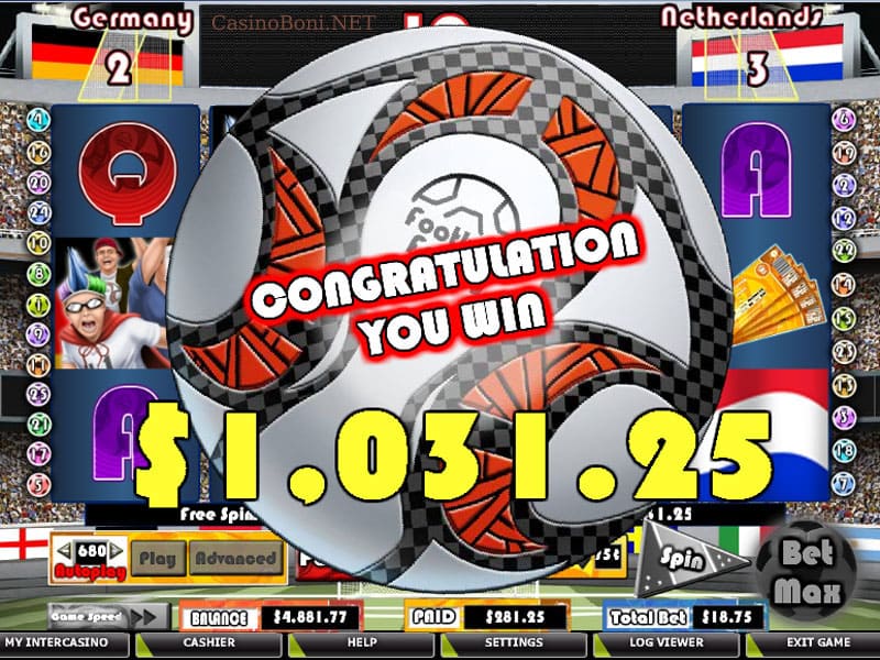 55 facher Bonus Gewinn bei unserem casino Test des Videoslots 'Football Frenzy'