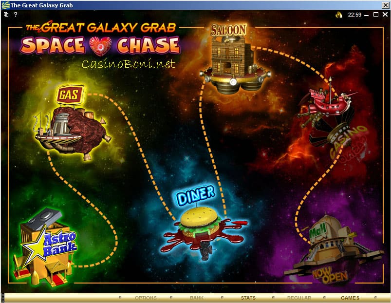 Online Casino VideoSlot - The Great Galaxy Grab - bonus - galaxy grab space chase