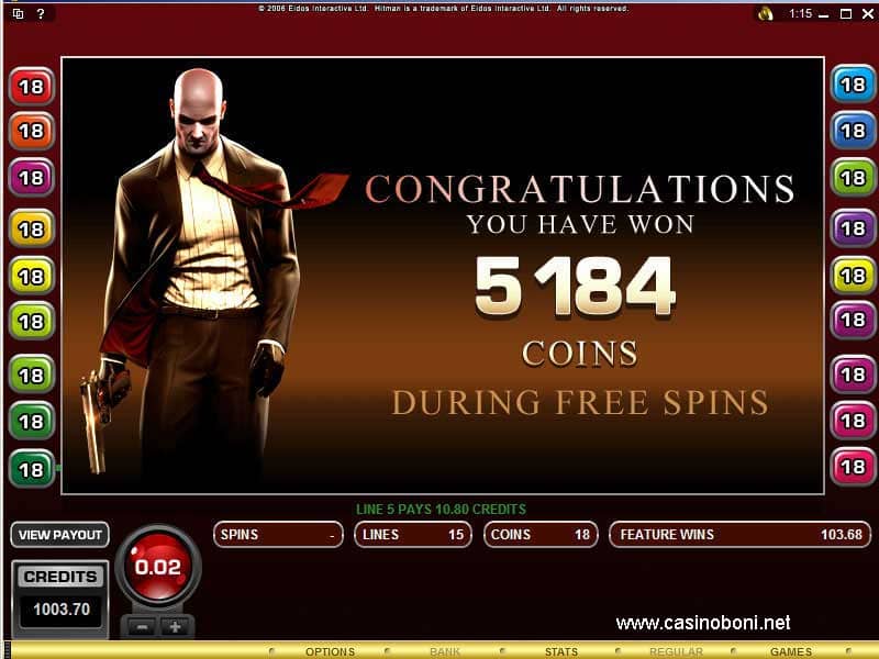 Online casino Freispiele beendet - Agent 47, Hitman, verlässt cool wie immer den Ort des Geschehens