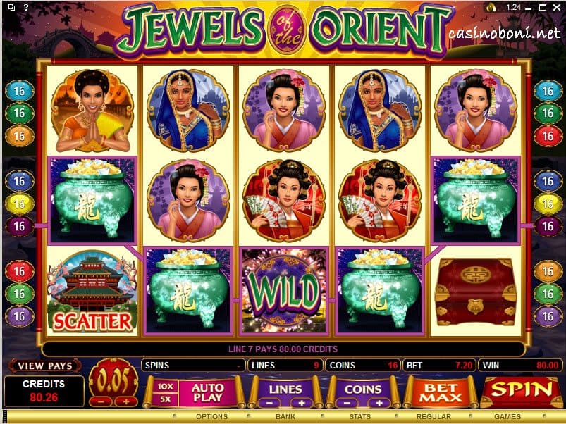  Spiel den Online Casino Slot - Jewels Of The Orient um hohe Gelspreise zu gewinnen 