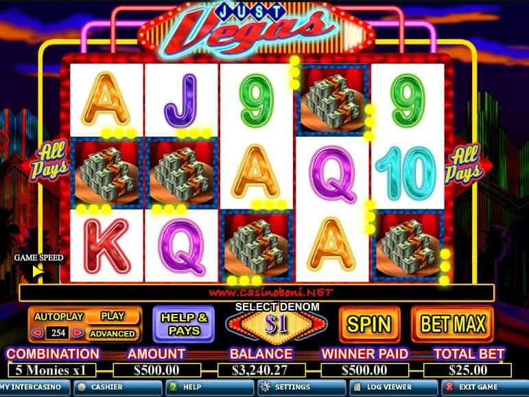  den Online Casino Videoslot - Just Vegas spielen und unter anderen tolle Gewinne erhalten 