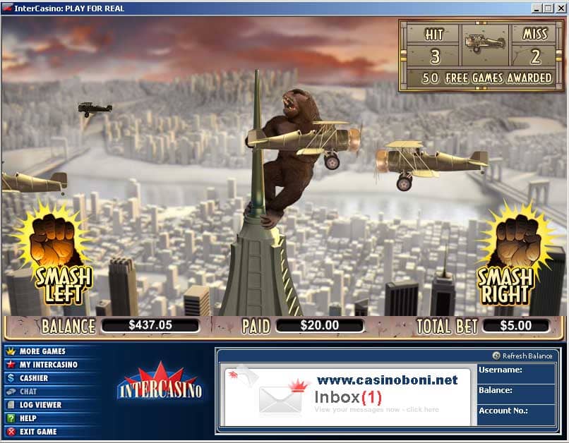 Im Online Casino King Kong Slotmachine spielen - Freispiel Feature 
