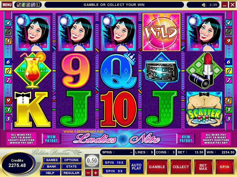 Top Casino Gewinn mit 13$ Spieleinsatz an der Ladies Nite  Slotmachine