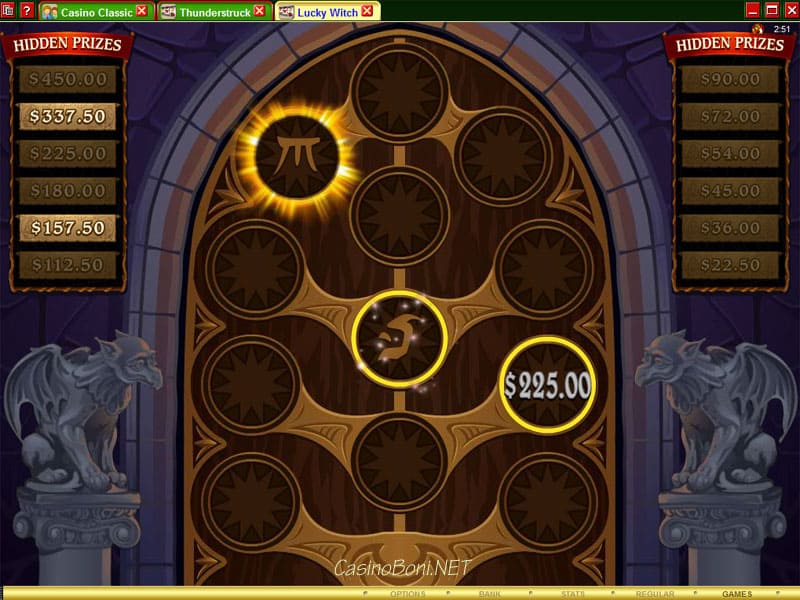  'Deal or no Deal' ist die Deviese beim Secret Vault Bonus Feature des Onlinecasino Slotautomats - Lucky Witch. 