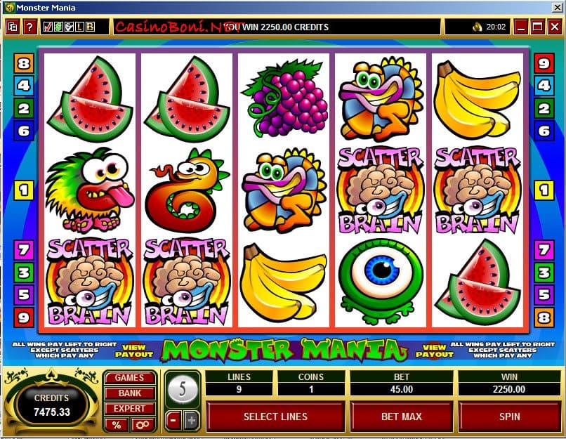 Monster Mania Slot im Online Casino - 4 Scatter Gewinnbild