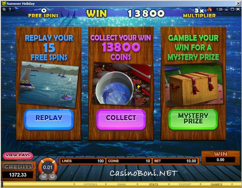  die Qual der Wahl im Freispiel Bonus Feature des Microgaming Online Casino Slot - Summer Holiday