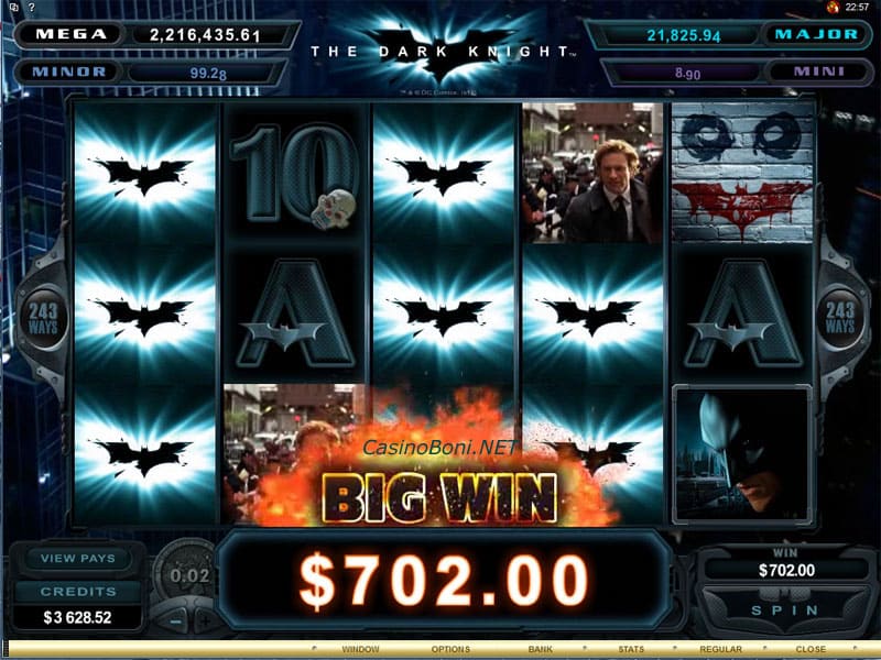  die Stacked Wilds im The dark Knight Videoslot erhöhen die Möglichkeit hohe Casinogewinne zu erhalten 