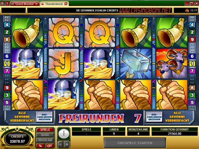  Golden Riviera Online Casino - 21.000 USD Gewinn während der Freispiele - Thunderstruck 