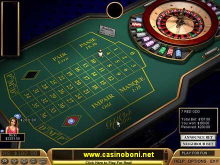 Roulette Table (Franz. Roulette) im Casino Goldclub